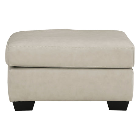Ottoman en cuir beige pâle - Santorine