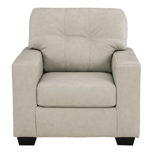 Fauteuil stationnaire en cuir beige pâle - Santorine