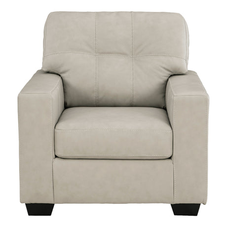 Fauteuil stationnaire en cuir beige pâle - Santorine