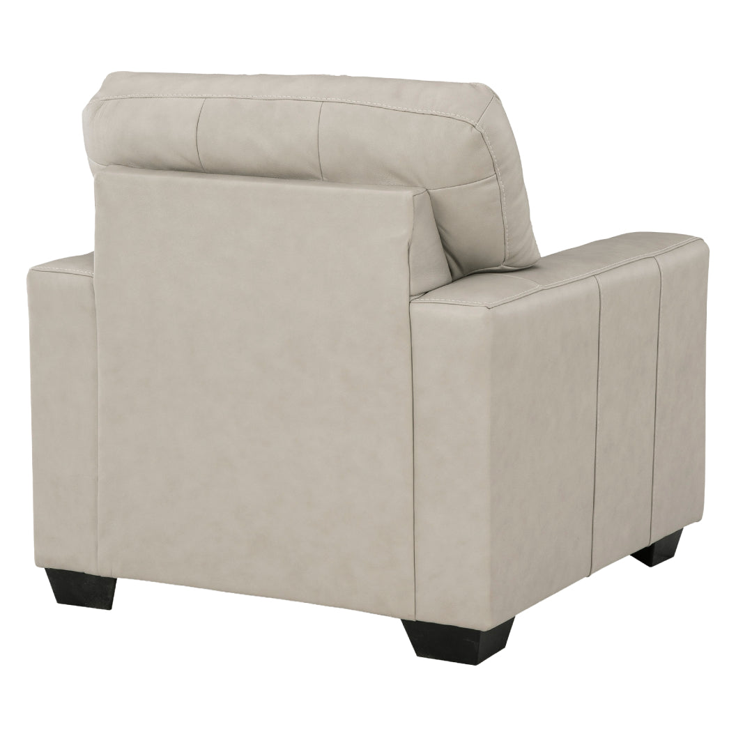Fauteuil stationnaire en cuir beige pâle - Santorine