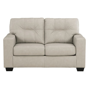 Causeuse stationnaire en cuir beige pâle - Santorine