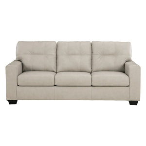Sofa stationnaire en cuir beige pâle - Santorine