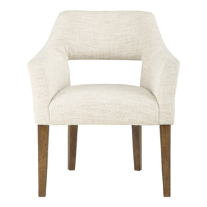 Ensemble de 2 chaises de salle à manger rembourrées en tissu beige - Baskinger