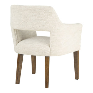 Ensemble de 2 chaises de salle à manger rembourrées en tissu beige - Baskinger