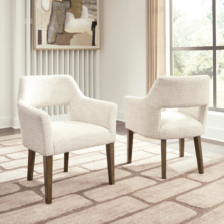 Ensemble de 2 chaises de salle à manger rembourrées en tissu beige - Baskinger