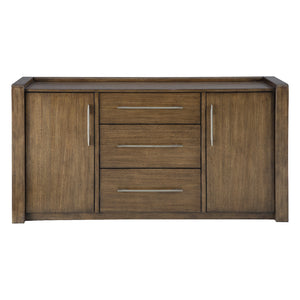 Buffet en bois/placage d'eucalyptus brun avec 2 portes et 3 tiroirs - Baskinger