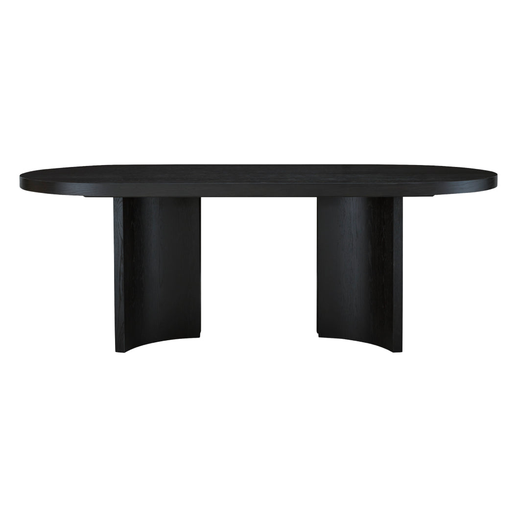 Table de salle à manger ovale en bois/placage de chêne noir - Rowanbeck