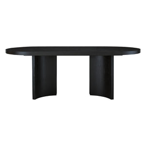 Table de salle à manger ovale en bois/placage de chêne noir - Rowanbeck