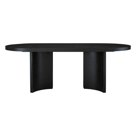 Table de salle à manger ovale en bois/placage de chêne noir - Rowanbeck