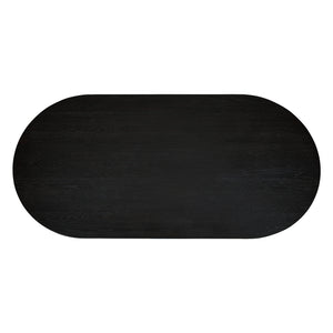Table de salle à manger ovale en bois/placage de chêne noir - Rowanbeck