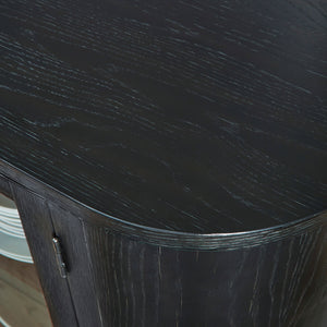 Buffet en bois/placage de chêne noir avec 3 portes vitrées - Rowanbeck