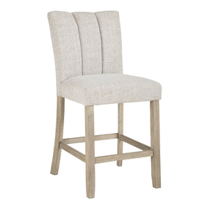 Ensemble de 2 tabourets de bar rembourrés en tissu gris pâle - Larawyn