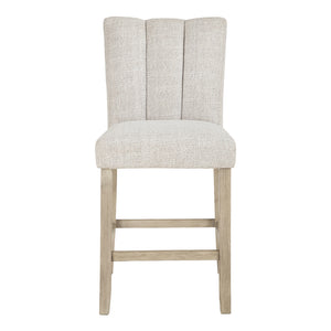 Ensemble de 2 tabourets de bar rembourrés en tissu gris pâle - Larawyn