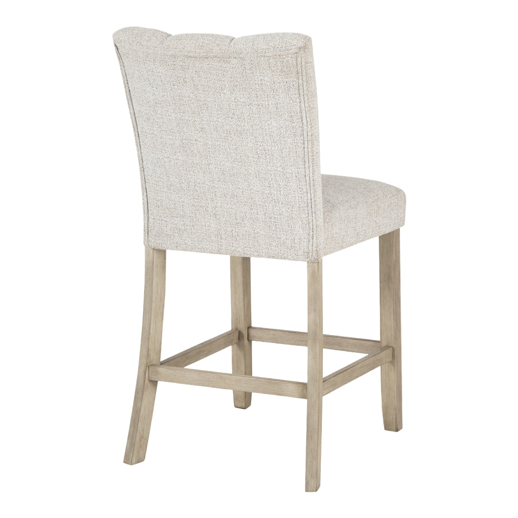 Ensemble de 2 tabourets de bar rembourrés en tissu gris pâle - Larawyn