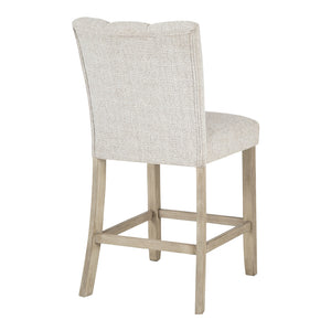 Ensemble de 2 tabourets de bar rembourrés en tissu gris pâle - Larawyn