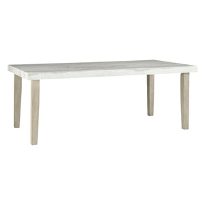 Table de salle à manger rectangulaire en faux marbre gris pâle - Larawyn