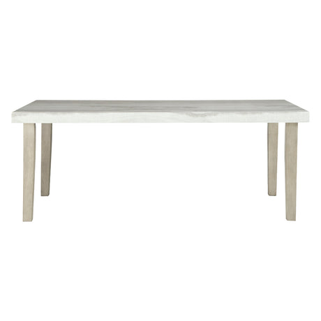 Table de salle à manger rectangulaire en faux marbre gris pâle - Larawyn