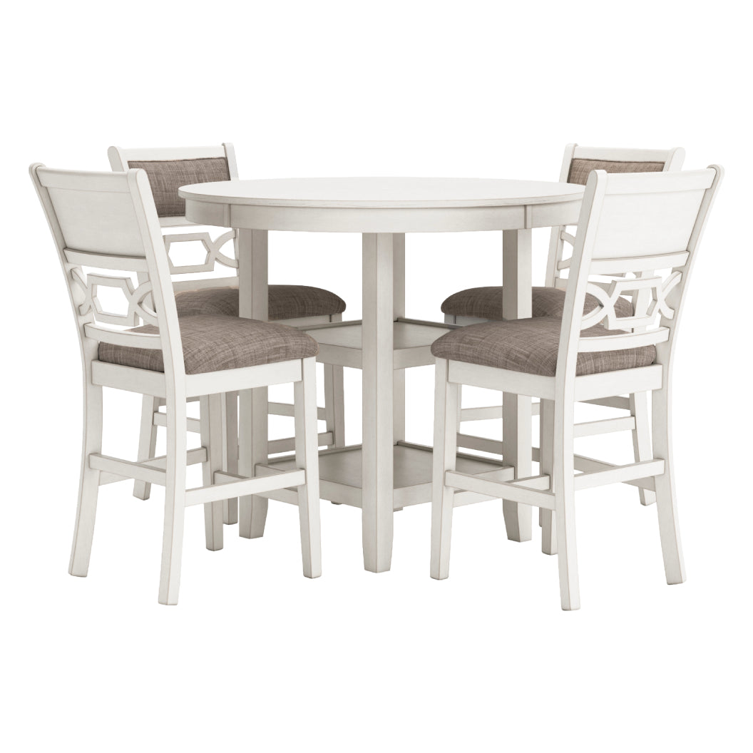 Ensemble de salle à manger avec 4 tabourets d'une assise rembourrée - Erinberg