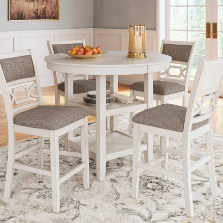 Ensemble de salle à manger avec 4 tabourets d'une assise rembourrée - Erinberg