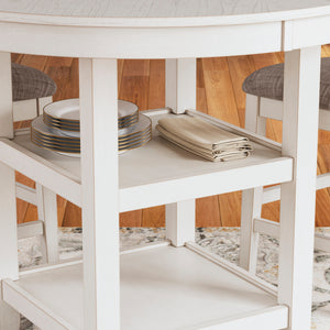 Ensemble de salle à manger avec 4 tabourets d'une assise rembourrée - Erinberg