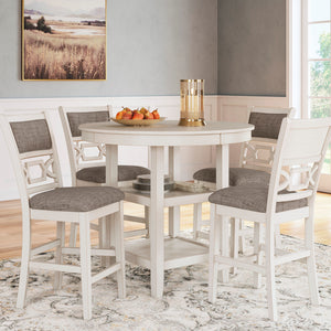 Ensemble de salle à manger avec 4 tabourets d'une assise rembourrée - Erinberg
