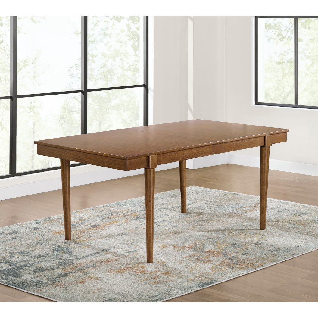 Table de salle à manger extensible en bois/placage de manguier brun - Lyncott