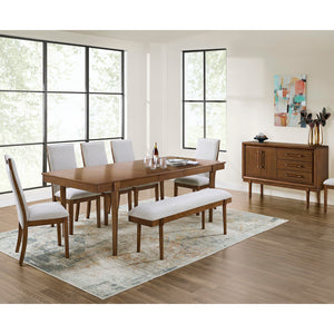 Buffet en bois/placage de manguier brun avec 2 portes et 3 tiroirs - Lyncott