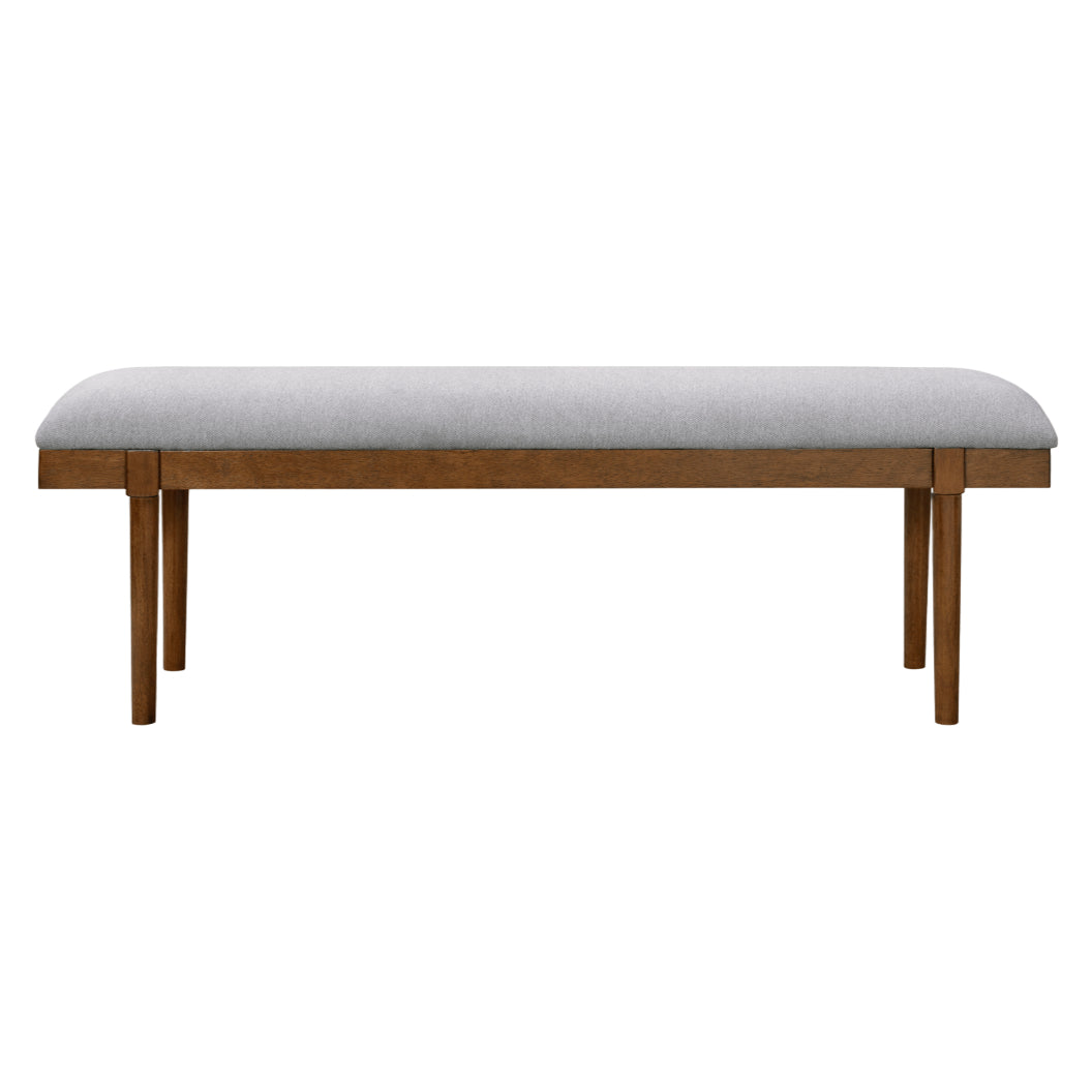 Banc de salle à manger rembourré en tissu gris - Lyncott