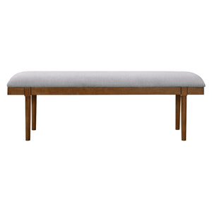 Banc de salle à manger rembourré en tissu gris - Lyncott
