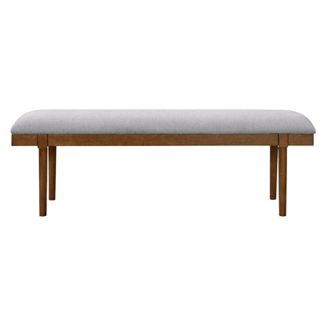 Banc de salle à manger rembourré en tissu gris - Lyncott