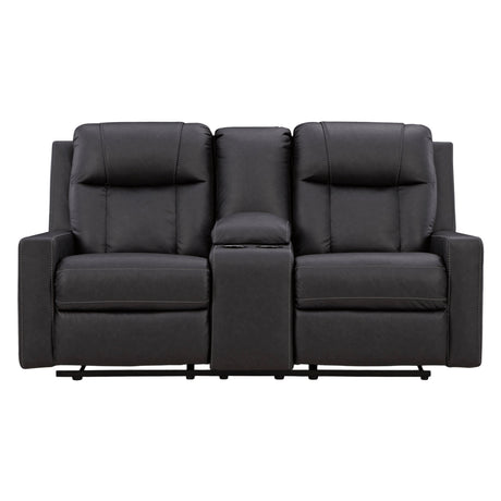 Causeuse inclinable aspect cuir avec console - Mackmenville