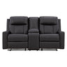 Causeuse inclinable aspect cuir avec console - Mackmenville