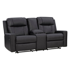 Causeuse inclinable aspect cuir avec console - Mackmenville