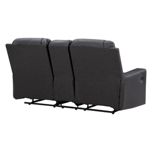 Causeuse inclinable aspect cuir avec console - Mackmenville