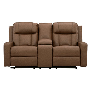 Causeuse inclinable aspect cuir avec console - Mackmenville