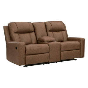 Causeuse inclinable aspect cuir avec console - Mackmenville