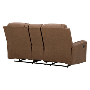 Causeuse inclinable aspect cuir avec console - Mackmenville