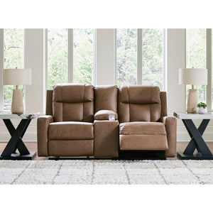 Causeuse inclinable aspect cuir avec console - Mackmenville