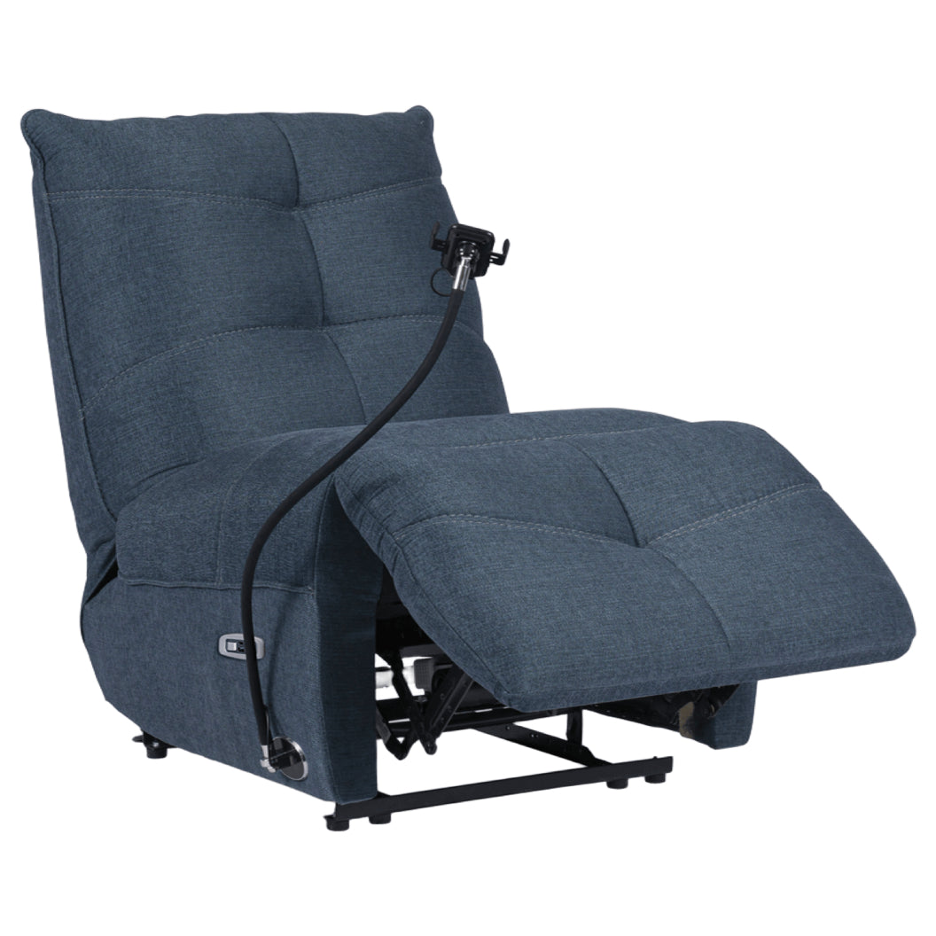 Fauteuil motorisé en tissu avec support flexible pour téléphone et chargeur sans fil - Burlyton