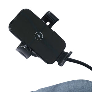 Fauteuil motorisé en tissu avec support flexible pour téléphone et chargeur sans fil - Burlyton