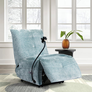 Fauteuil motorisé en tissu avec support flexible pour téléphone et chargeur sans fil - Burlyton