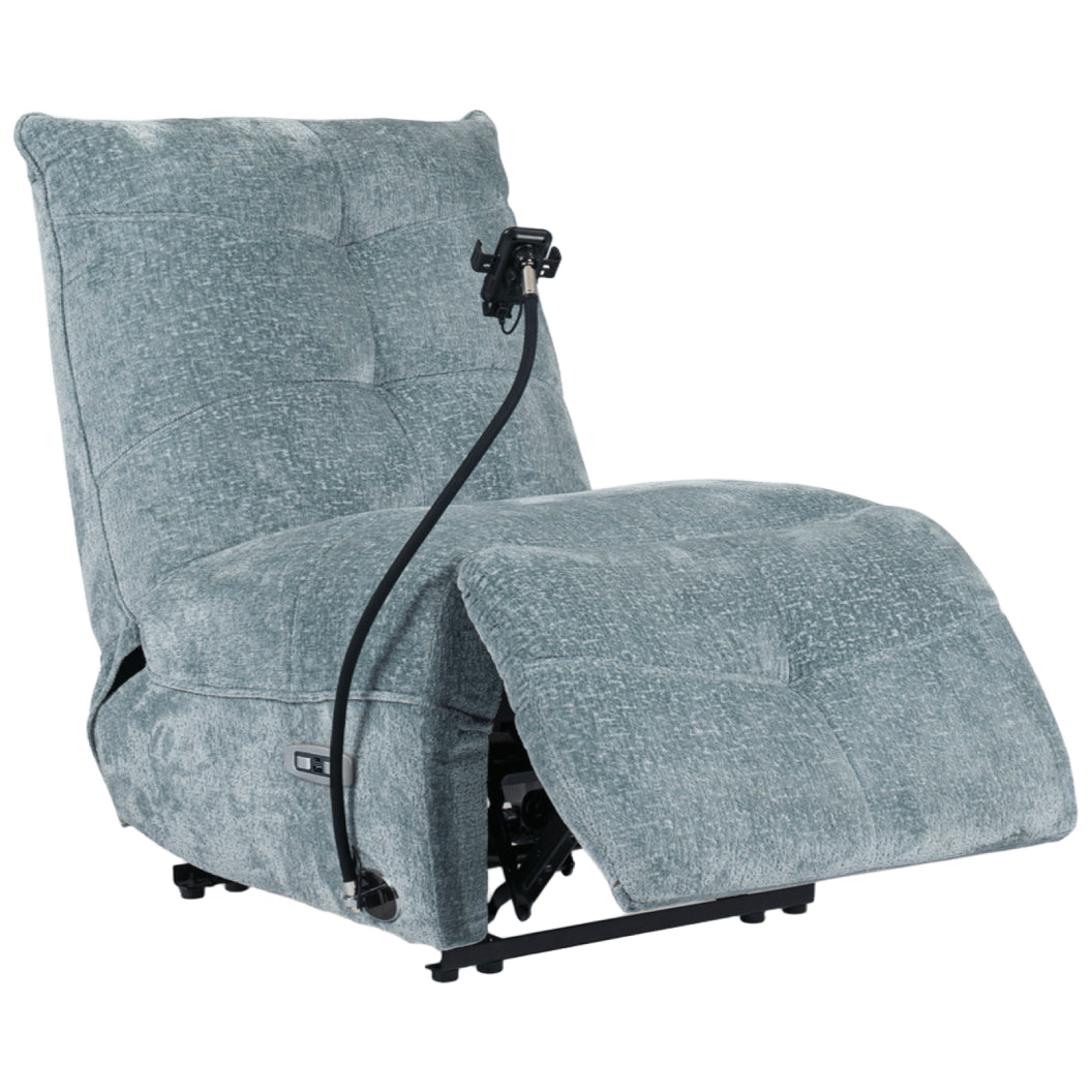 Fauteuil motorisé en tissu avec support flexible pour téléphone et chargeur sans fil - Burlyton