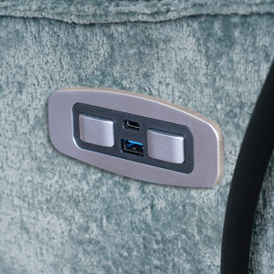 Fauteuil motorisé en tissu avec support flexible pour téléphone et chargeur sans fil - Burlyton