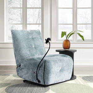 Fauteuil motorisé en tissu avec support flexible pour téléphone et chargeur sans fil - Burlyton