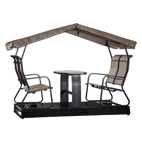 Balançoire sur roues 4 places en tissu avec une structure en aluminium - Versas