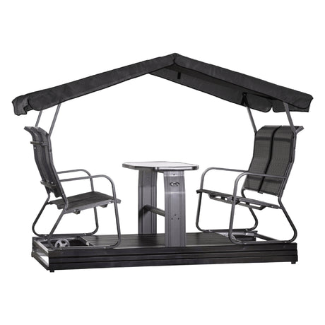 Balançoire sur roues 4 places en tissu avec une structure en aluminium - Versas