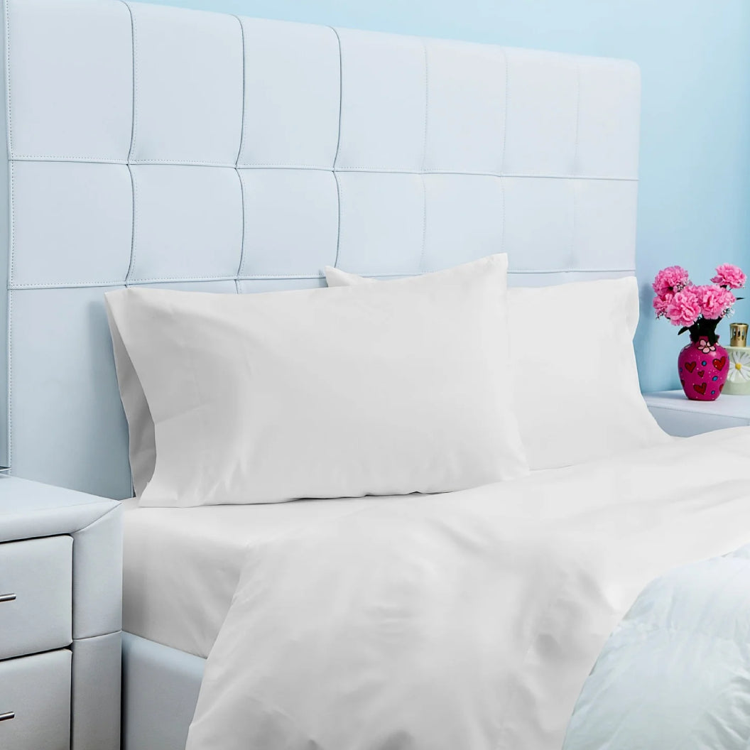 Ensemble de draps en microfibre blanc Grand / Très grand