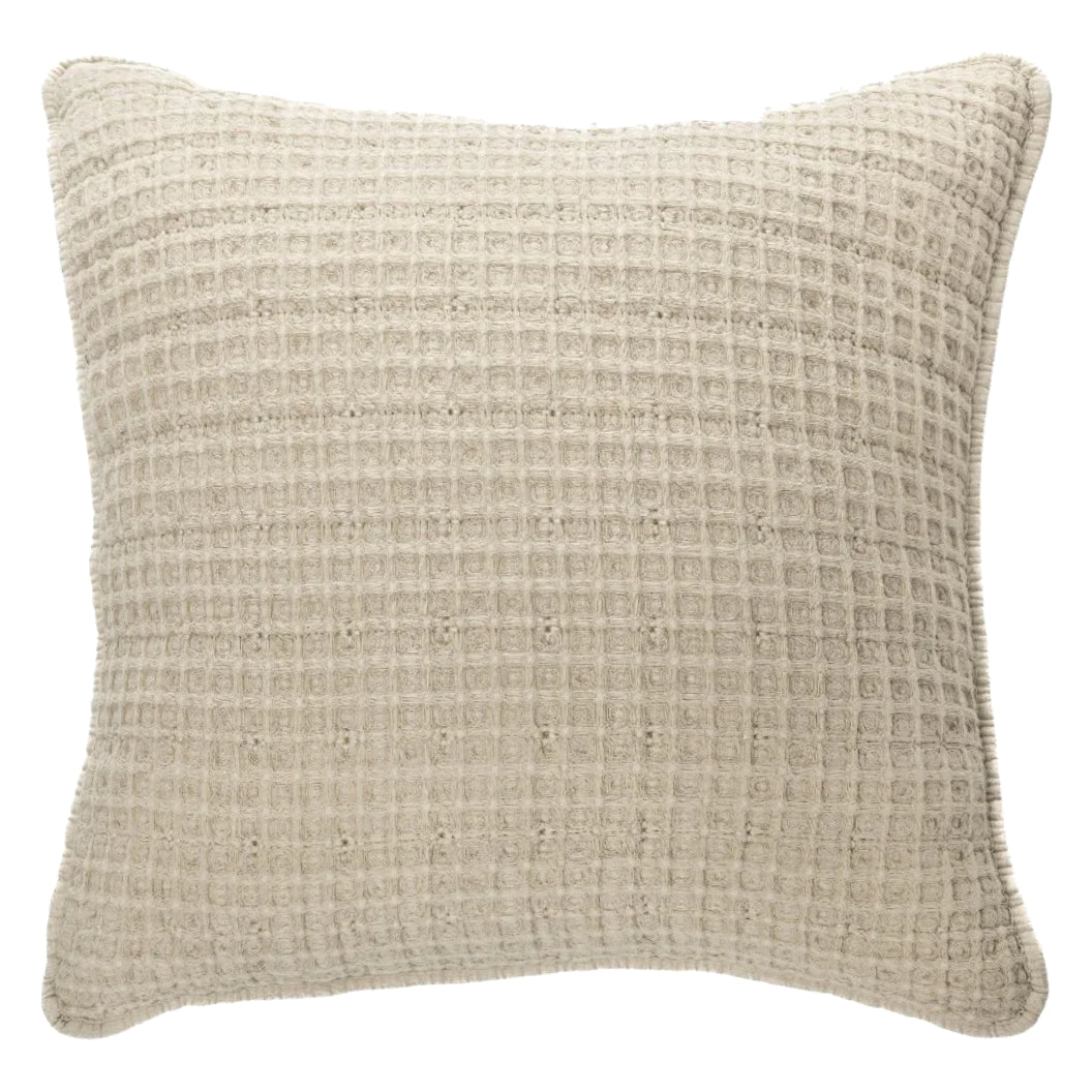 Coussin européen 25 x 25 po en coton gaufré crème - Spirit