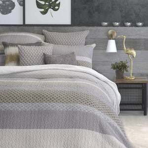 Ensemble de 2 cache-oreillers en coton gris et taupe Grand - Ethan