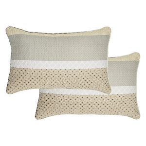 Ensemble de 2 cache-oreillers en coton gris et taupe Grand - Ethan